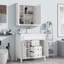 Meuble-lavabo moderne avec lavabo simple avec 2 portes, 2 tiroirs et armoire à miroir-464365768