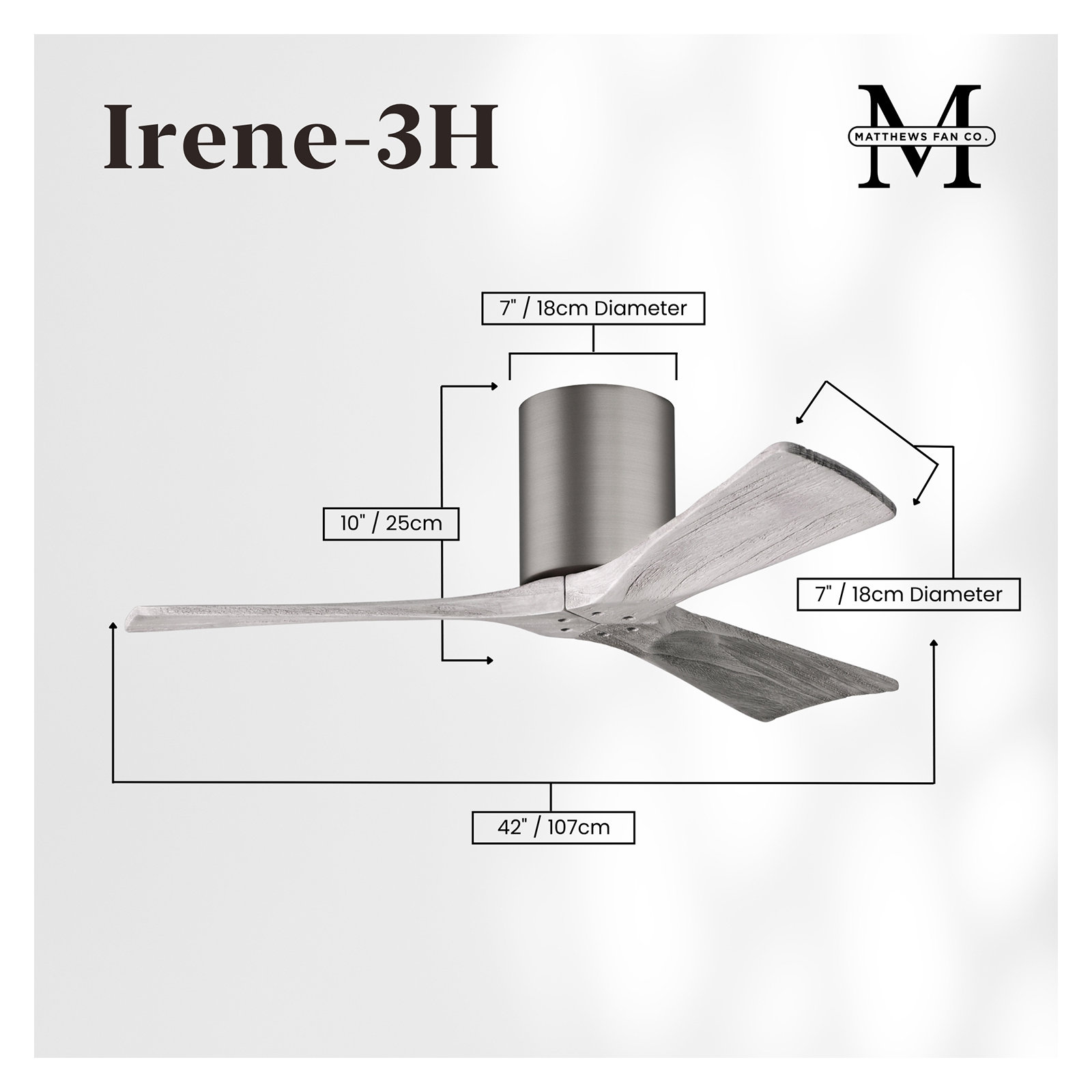 Olivier 3 Blade Ceiling Fan, Barn Wood Tone, Brushed Pewter, 42"