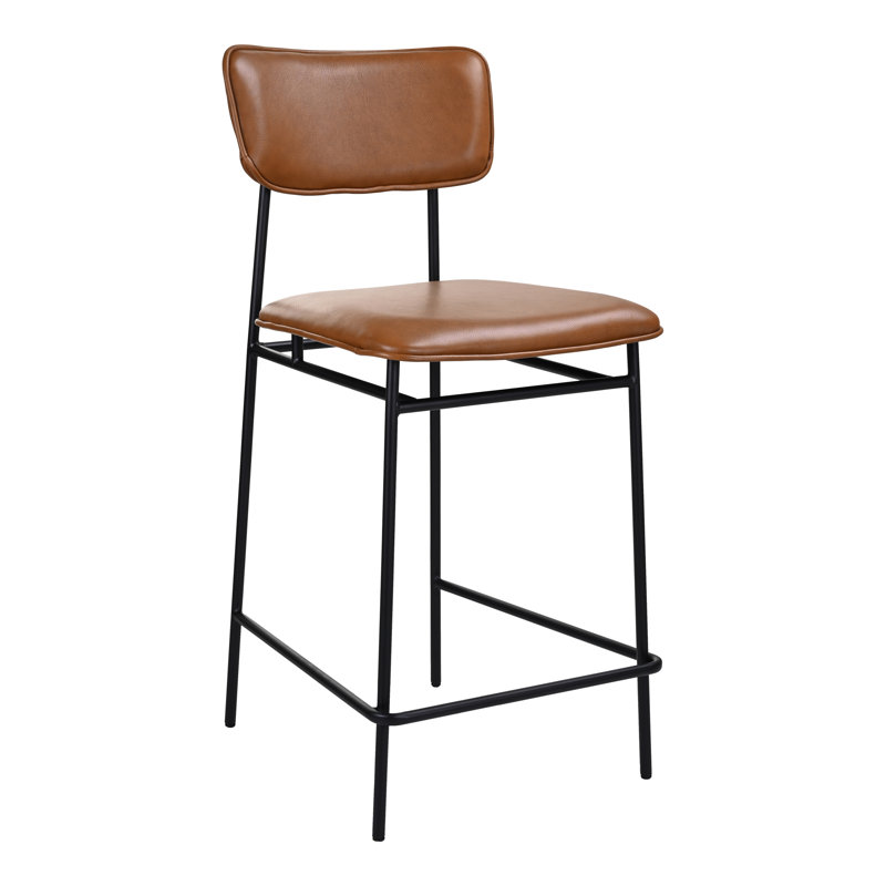 SAILOR BARSTOOL BROWN, Counter Stool (26” Seat Height), Red Velvet