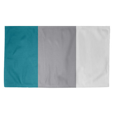 Tapis gris/bleu à rayures