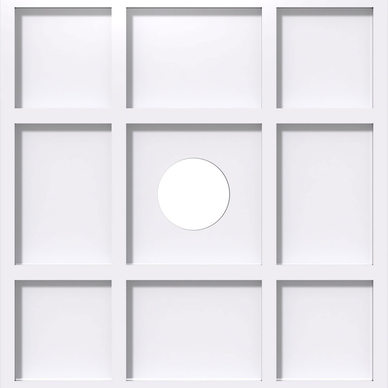 Médaillon de plafond contemporain Rubik, H 1 po x l 34 po x P 34 po