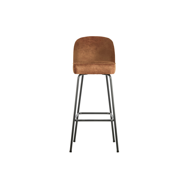 Vogue Upholstered Counter Stool with Metal Frame, Cognac
