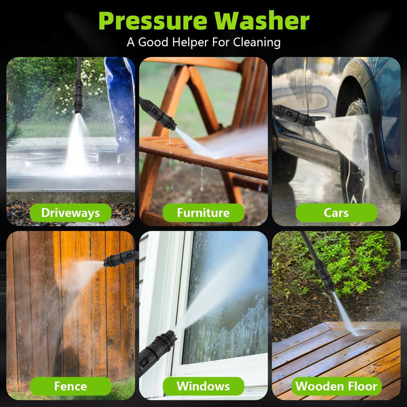 Electric Pressure Washer 3000PSI 1.8GPM, 1440W Compact Power Cleaner with 5 Nozzles, Foam Cannon, TSS & GFCI Protection