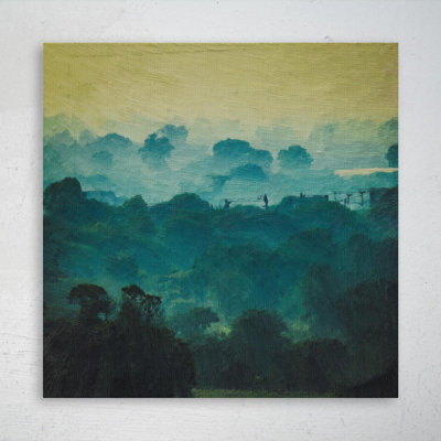 «Green Trees Under Blue Sky», reproduction d'art rectangulaire sur toile tendue 1 pièce