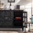 Black Solid Wood Sideboard