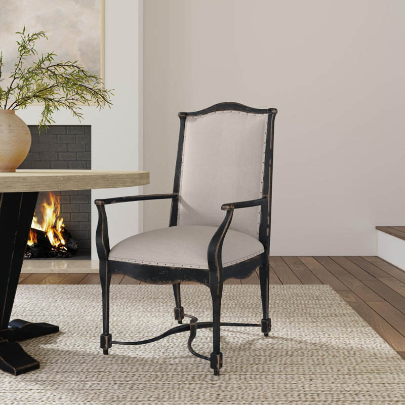 CiaoBella Upholstered Arm Chair, Black