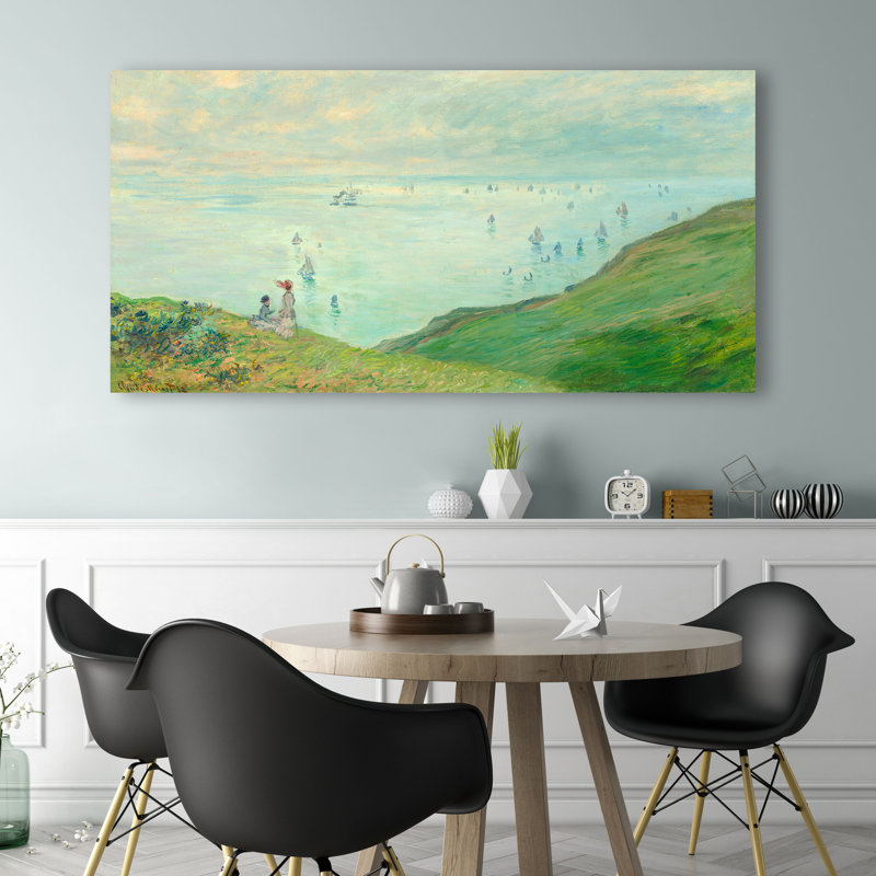 Cliffs At Pourville by Claude Monet - Wrapped Canvas Painting, 35cm H x 70cm W x 4cm D