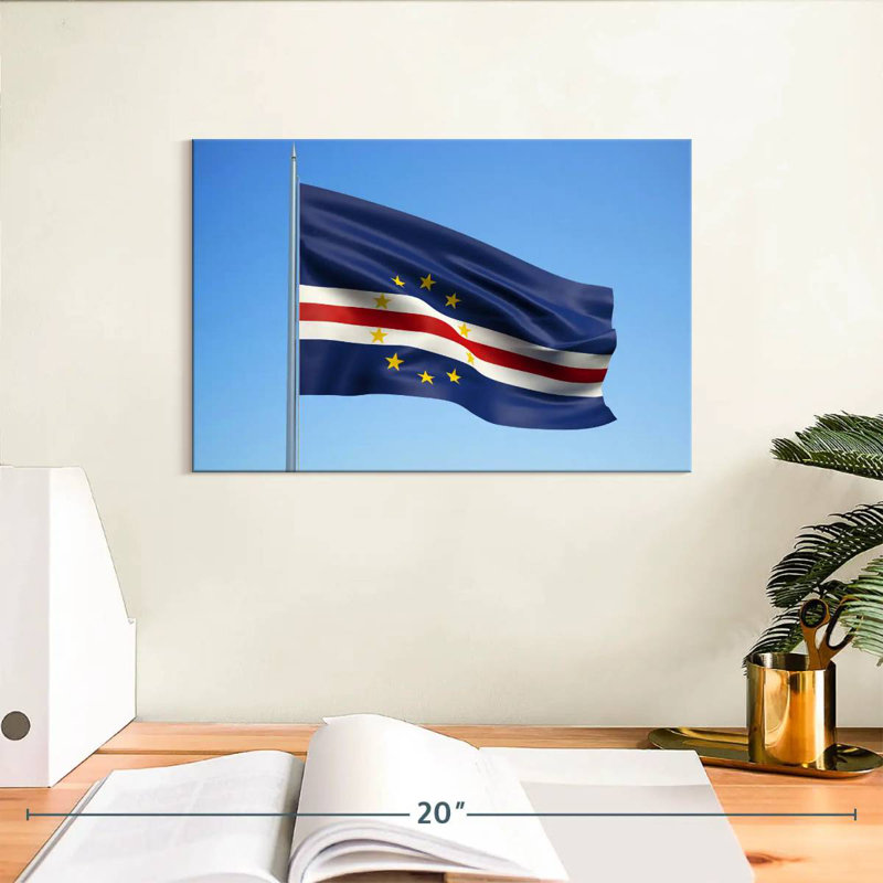 Ciel bleu, drapeau du Cap-Vert, H 8 po x l 12 po