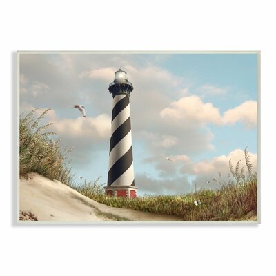 Cape Hatteras Black and White Swirl Shore Side Lighthouse with Sand Dune' Photograph Print -  Breakwater Bay, C26372BE8E024571AE00E08C8E1F3C56