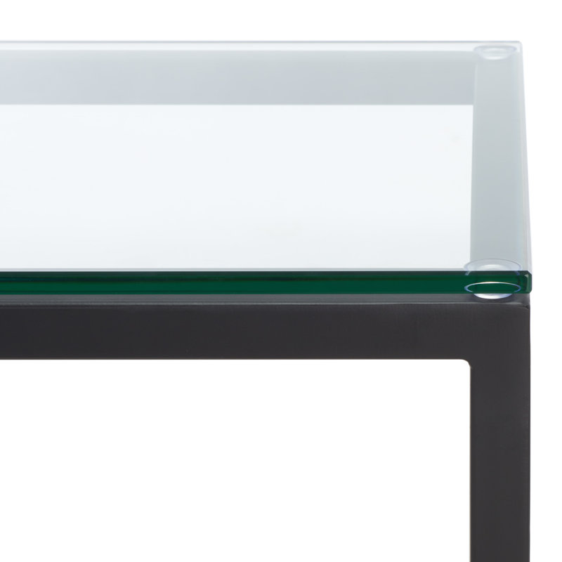 Vera Glass End Table, Black
