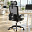 Chaise de bureau ergonomique, supportant jusqu'à 180 kg, avec soutien lombaire réglable, assise en maille respirante et coussin épais, idéale pour un bureau confortable à domicile (noir).-2033402187-1982449721