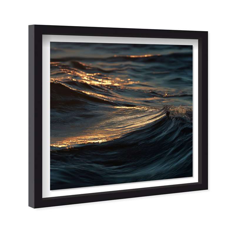 Sunset Sea I Print by Oliver Gal, 21.5" H x 21.5" W, Black Shadowbox