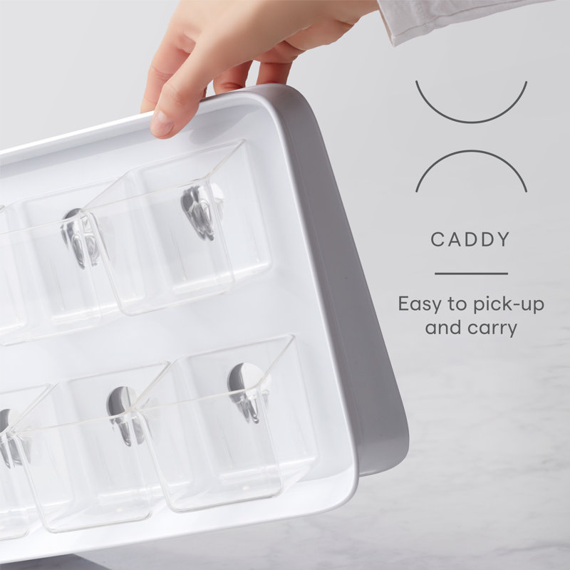 White Plastic Tea Bag Organizer with Removable Bins