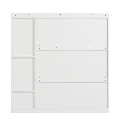 24 Pair Shoe Storage Cabinet With 1 Door And 1 1 Retractable Stool White