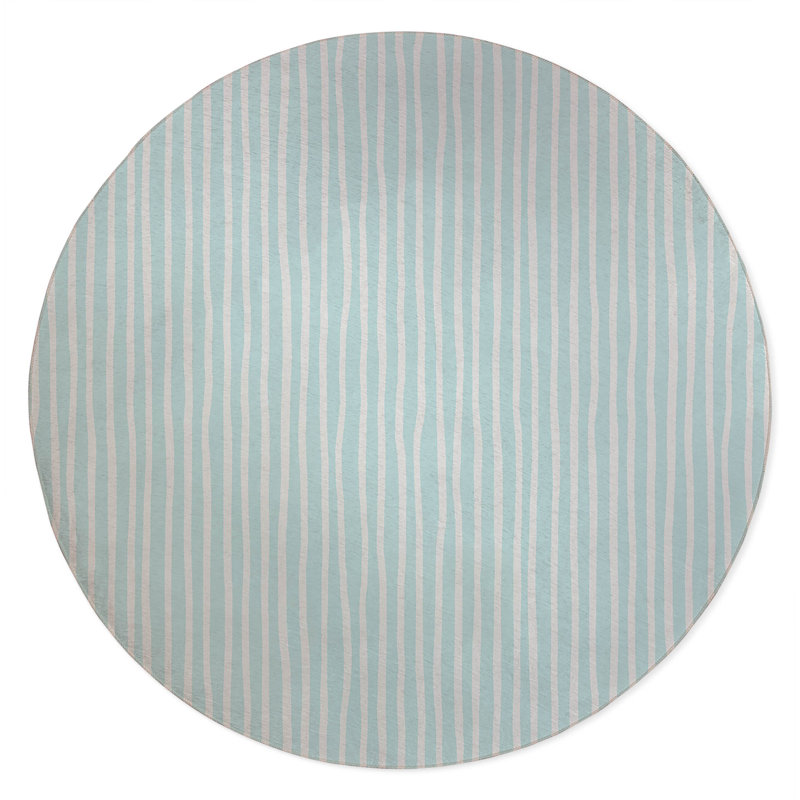 Ribbon Play Non-Slip Outdoor Rug, Round 5'