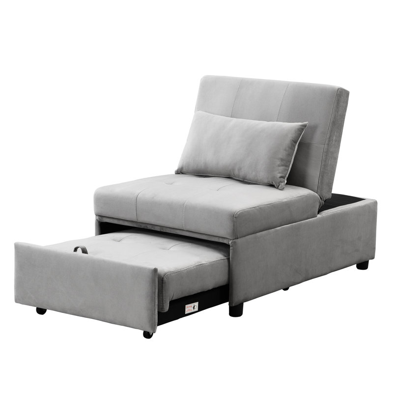 Gris pliant - multifonctionnel pour tous les emplacements. Peu encombrant, assemblage facile. Servez-vous comme table à thé, méridienne, lit simple. Ergonomique et stable. Velours fin. Limite de poids de 264 lb. 40,67 po x 26,65 po