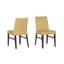 Ensemble de salle à manger 5 pièces, table à tréteaux ronde et 4 chaises rembourrées, gris et jaune-351562684