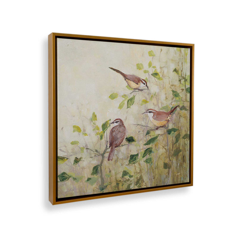 «Song of Spring I» par Julia Purinton, reproduction d'art sur toile, H 12 po x l 12 po, Cadre flottant, Doré