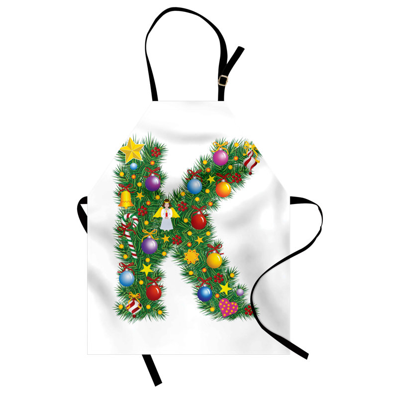 Multicolore, tablier «The Holiday Aisle®», lettre K, unisexe