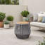 Outdoor Wood and Rope Side Table
