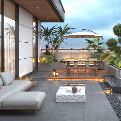 39.37 In To 74.8 In High-end Glass Coffee Table, Outdoor Modern Transparent Coffee Table