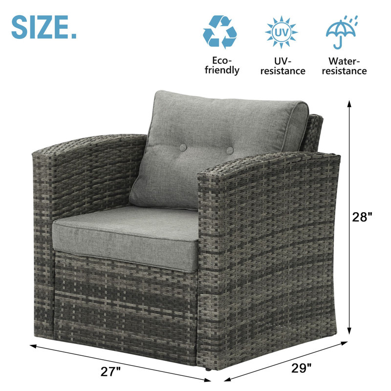 Chaise de patio avec coussins, gris, Gris clair