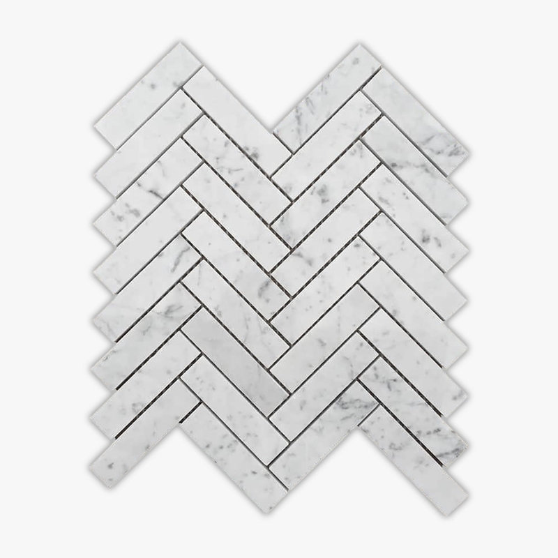 Carreau de mosaïque de mur et de plancher en marbre à chevrons / chevrons 1 po x 4 po