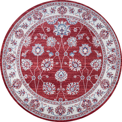 Fenske Modern Persian Vintage Moroccan Traditional Red/Ivory Rug