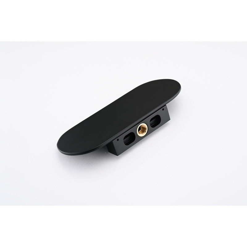 Wall Mounted Bathroom Waterfall Faucet - Matte Black, Single Handle, Brilliance Modern Handle With Spout Black Finish
