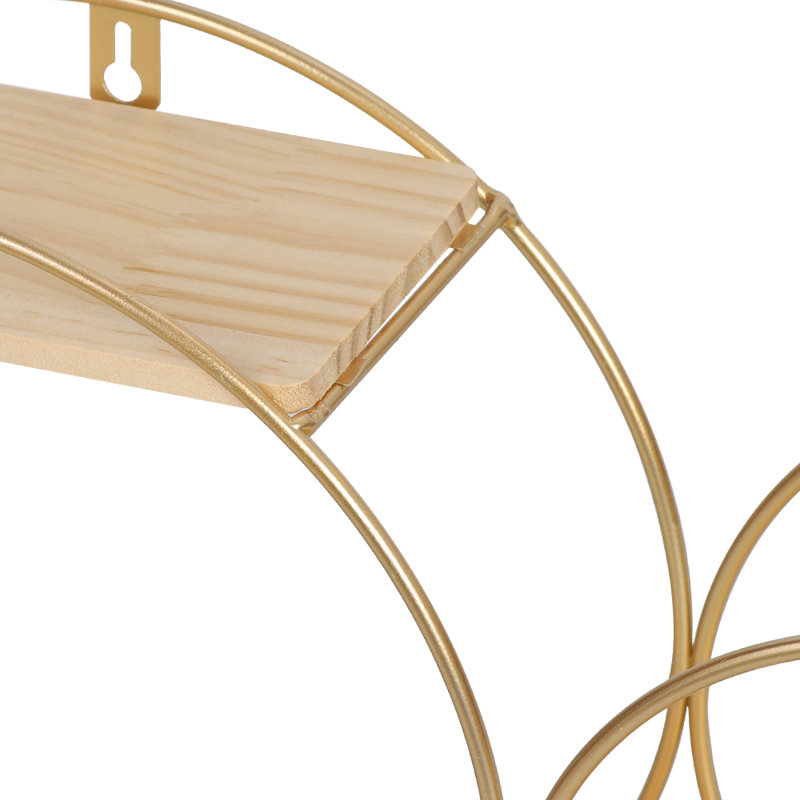 Tablette flottante en bois massif Mcalpin, Or