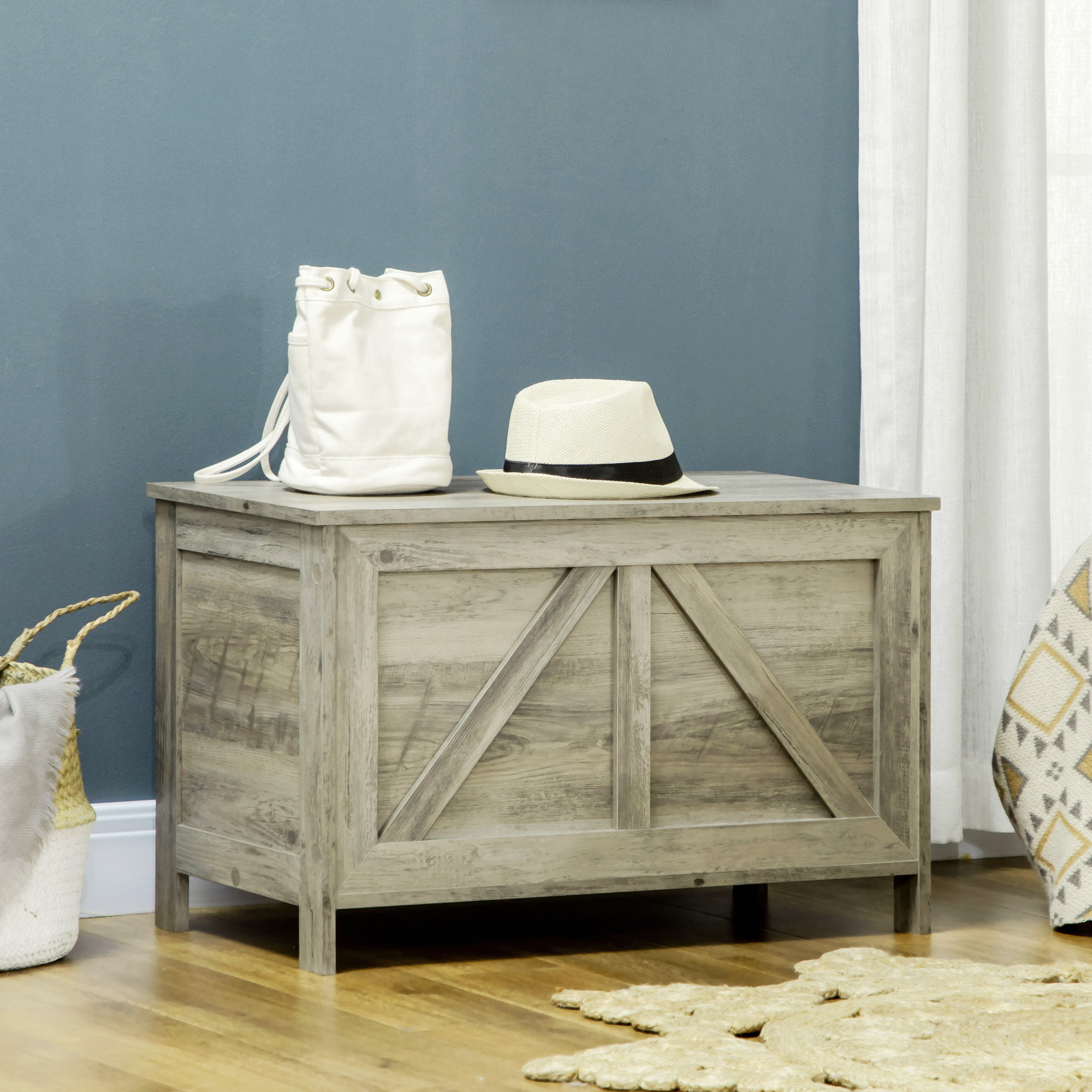 Gracie Oaks 30" Farmhouse Storage Cabinet, Toy Box Cabinet - Wayfair Canada
