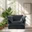 Fauteuil recouvert de velours côtelé gris l 49,01 po x P 33,07 po x H 34,64 po Urban Ins