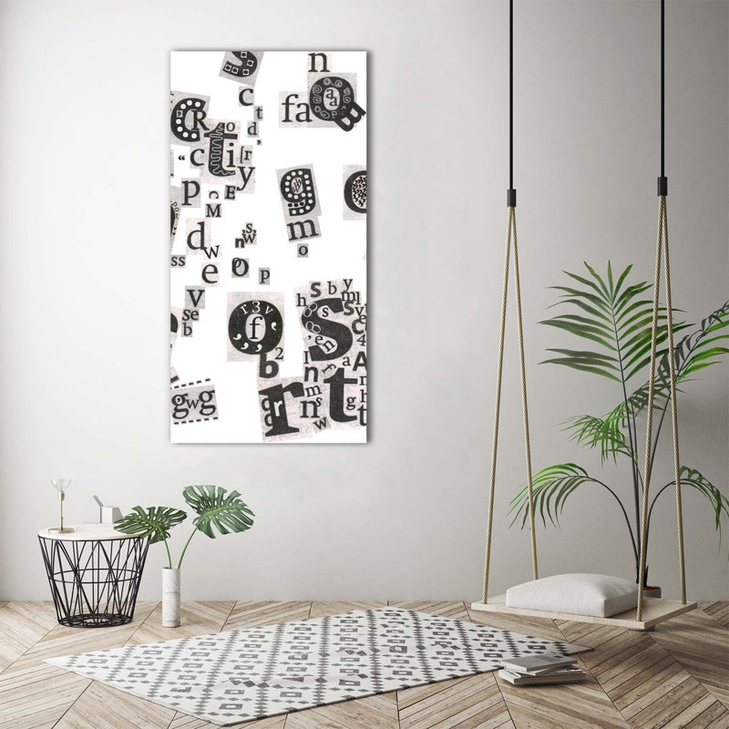 Letters From The Newspaper - Wrapped Canvas Print, 140cm H x 70cm W