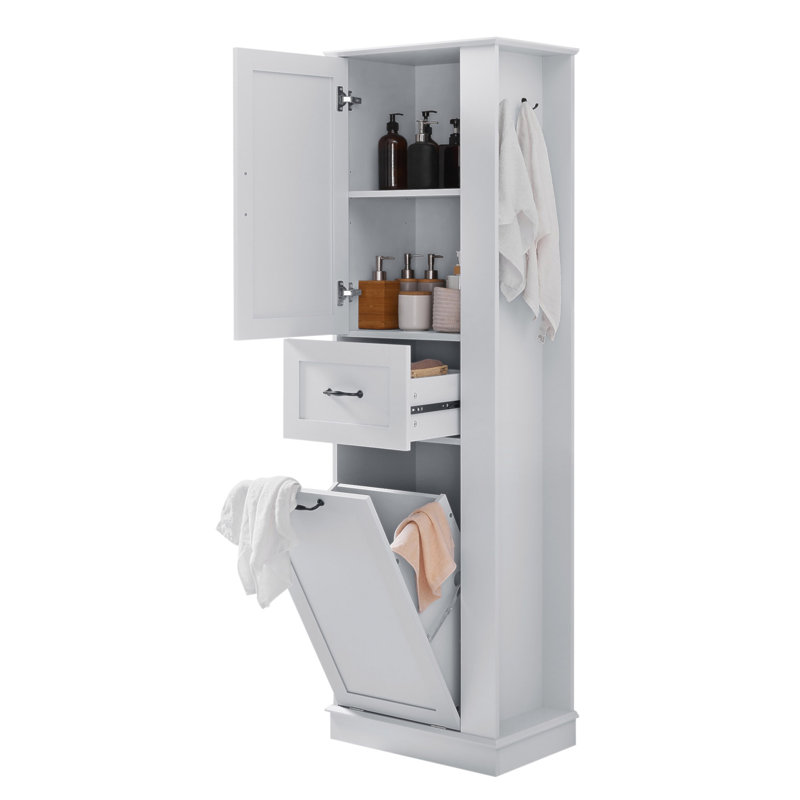 Grande armoire de rangement moderne - compartiment inclinable, tablettes réglables, capacité de 80 lb, charnières à fermeture en douceur, poignées en alliage d'aluminium, pour la salle de bain et l'organisation à la maison