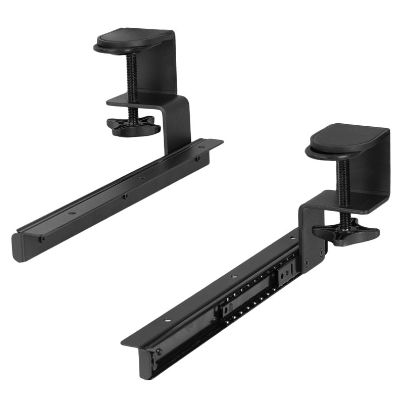 Extra Sturdy Clamps And Rails For Custom Wood Keyboard Tray - Pack Of 2