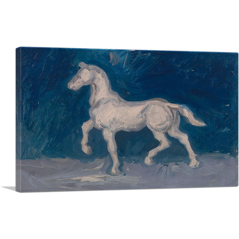 Statuette en plâtre représentant un cheval - impression, H 26 po x l 40 po x P 0,75 po