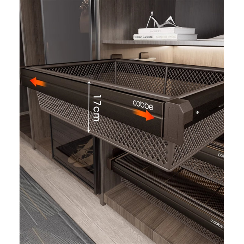 Système de rangement pour garde-robe coulissant en alliage d'aluminium et en ABS avec support à pantalons intégré