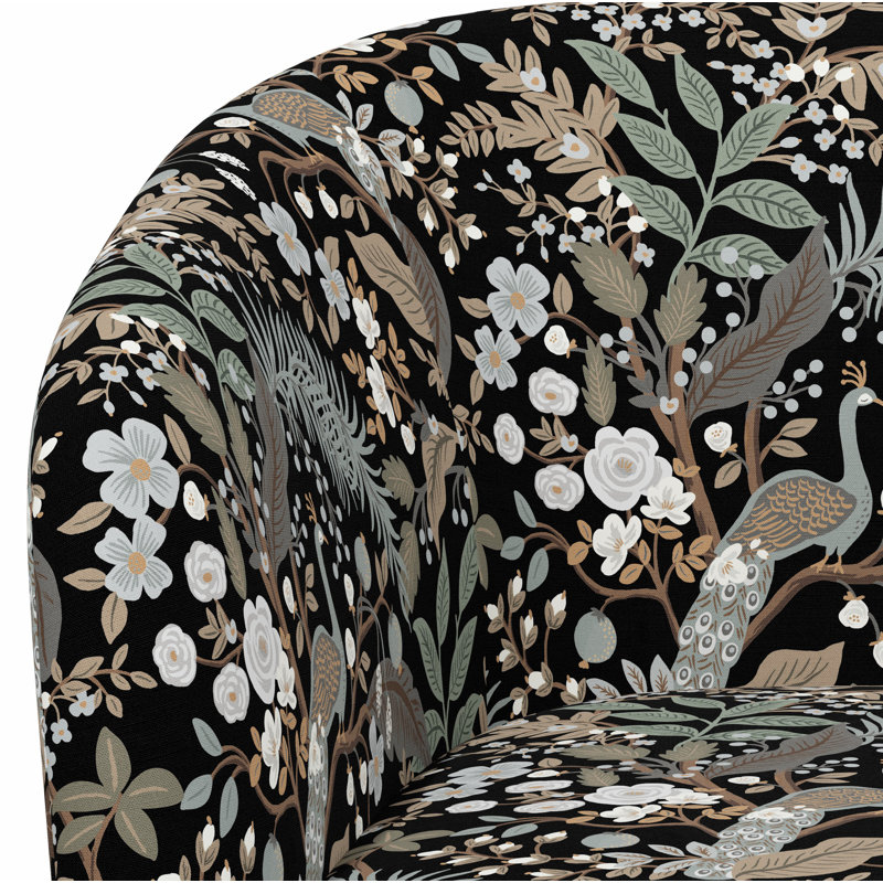 Pembroke Swivel Chair, Rpc Peacock Black Linen