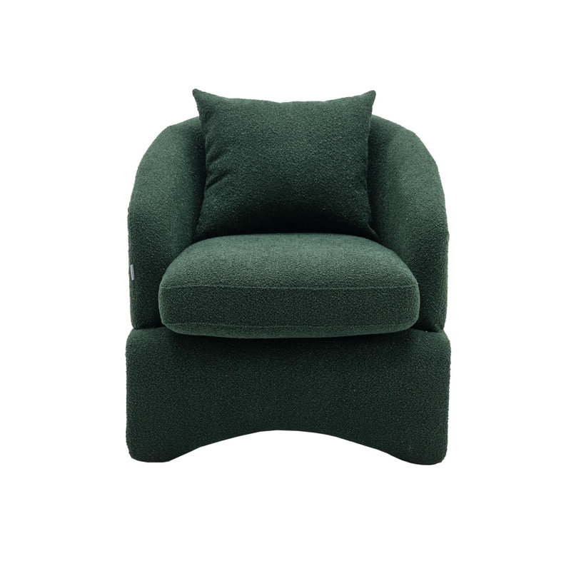 27" Wide Upholstered Accent Chair, Emerald 100% Polyester