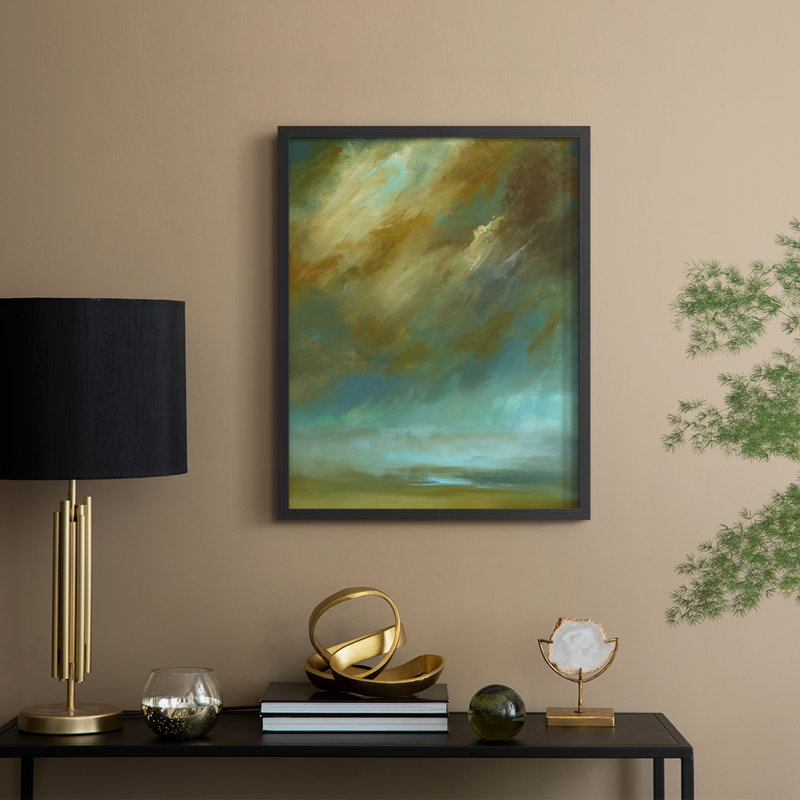 «Decembre Sky», reproduction encadrée - bois massif, H 30 po x l 24 po, Noir, noir, noir, noir