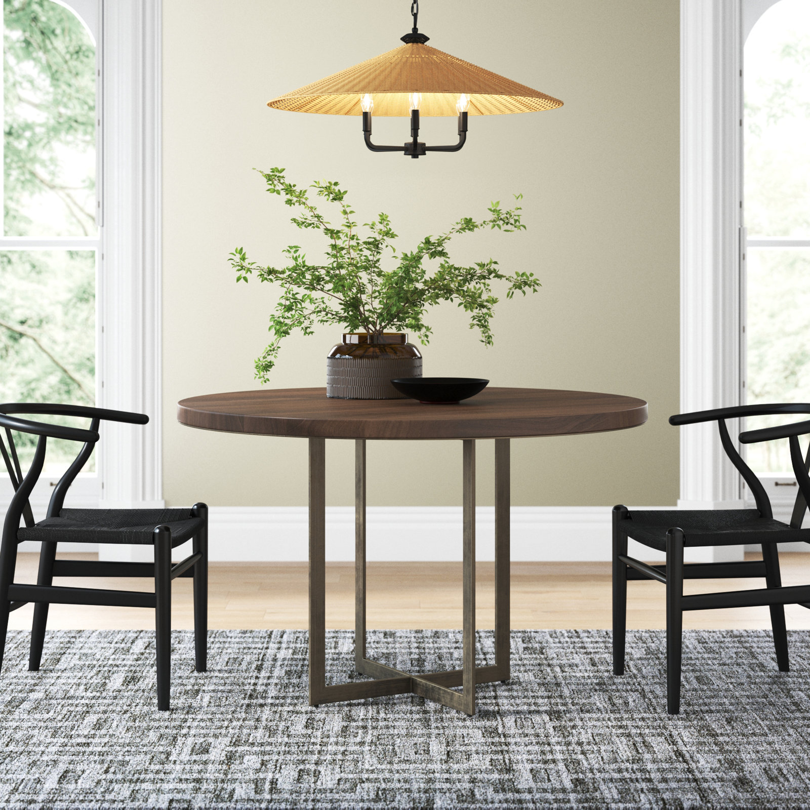 Tulane 48'' Round Dining Table, Brown, Dark Brown