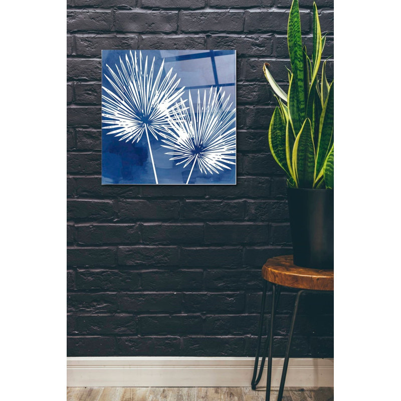 «Painted Sky Palms» par Linda Woods, art mural en verre acrylique, H 24 po x l 24 po x P 0,12 po