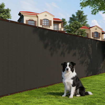 180 GSM HDPE Privacy Fence Screen – Heavy Duty Black Mesh, Reinforced Edges, Metal Grommets, Zip Ties, 90% UV Block, Weather Resistant Shade for Garden, Patio, Deck, Backyard, Pool – Size: 6x50 FT