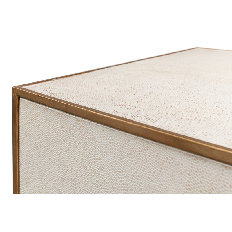Shagreen 2 - Drawer Solid Wood Nightstand, Osprey White