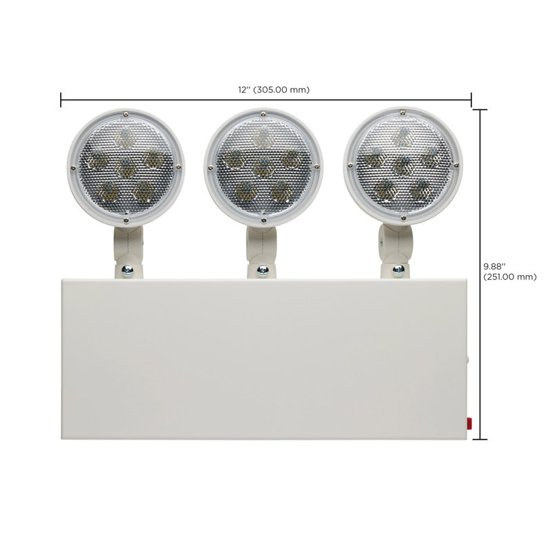 Steel Tri-Head LED Emergency Light with Battery Backup