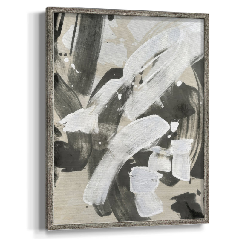 Ink Wash Gesture II Framed Print - Solid Wood, 11" H x 9" W