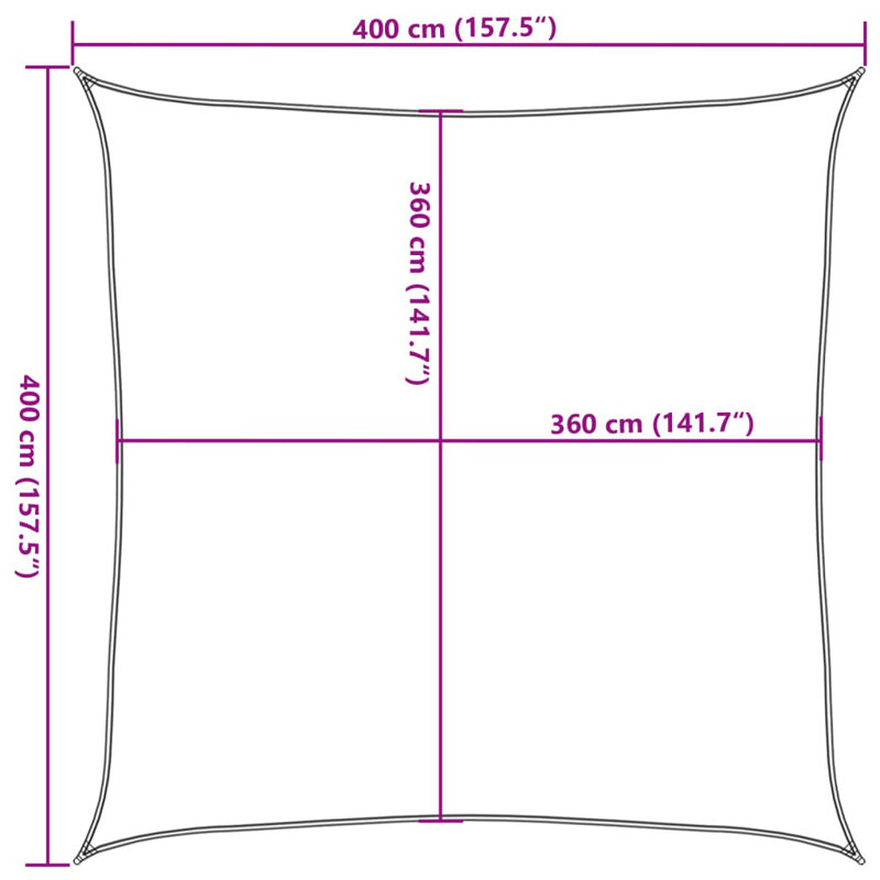 4m x 4m Square Shade Sail