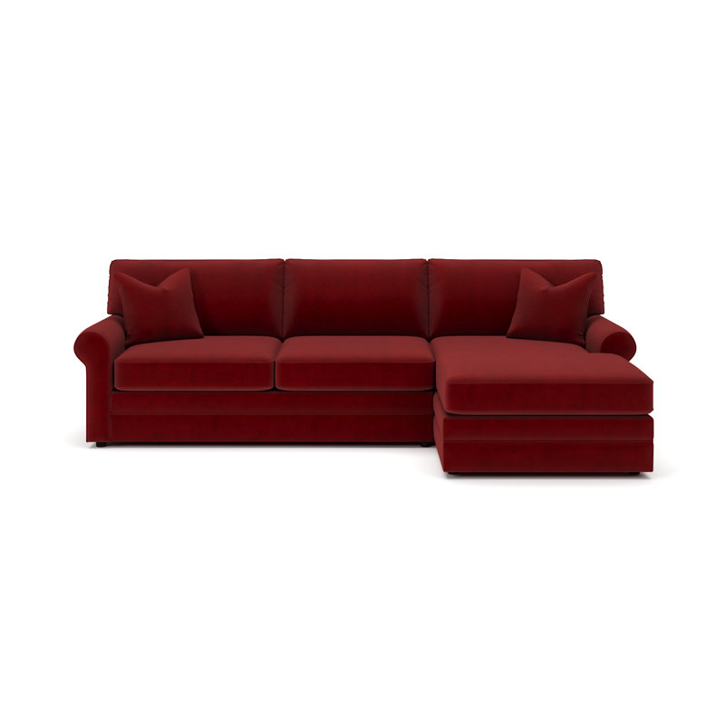 Comfy 2-Piece Sofa With Chaise Sectional, Cruise Adrift, Bella Ruby