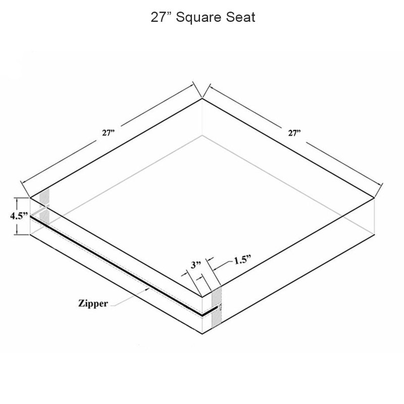 27" Square Single Seat Seat Cushion - Spectrum Indigo, Gray