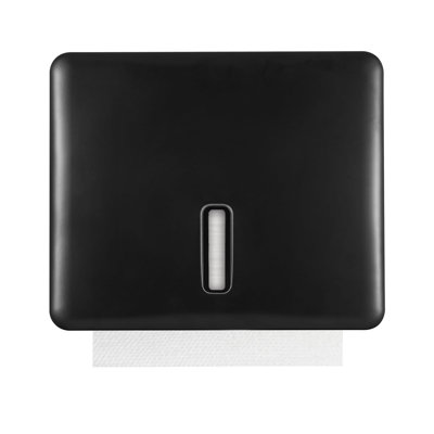 Multifold Paper Towel Dispenser Wall Mount (Black) – Large Capacity C-Fold, Trifold, And Folded Commercial Hand Towels Holder For Bathroom & Restroom – Adhesive Or Screw Mounted